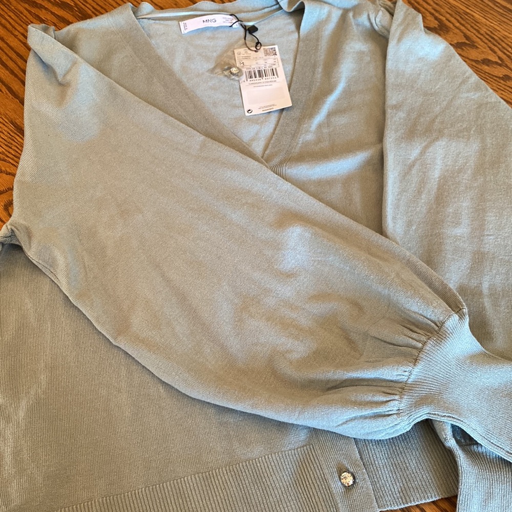 Mango V-neck Rhinestone Button Cardigan - Picture 5 of 8